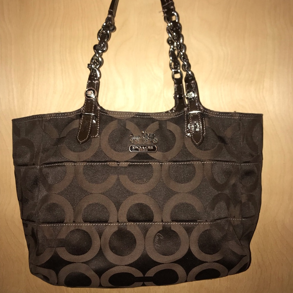Coach Madison Mia Op Art Signature canvas tote